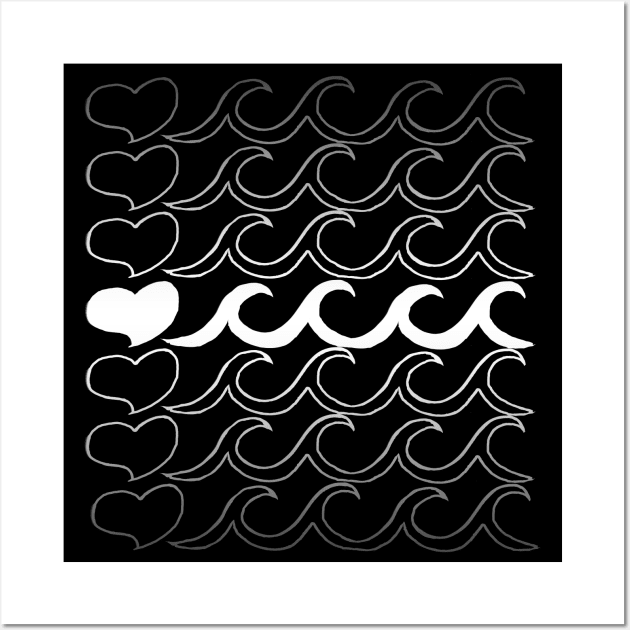 I Love Waves White Wall Art by Shawnsonart